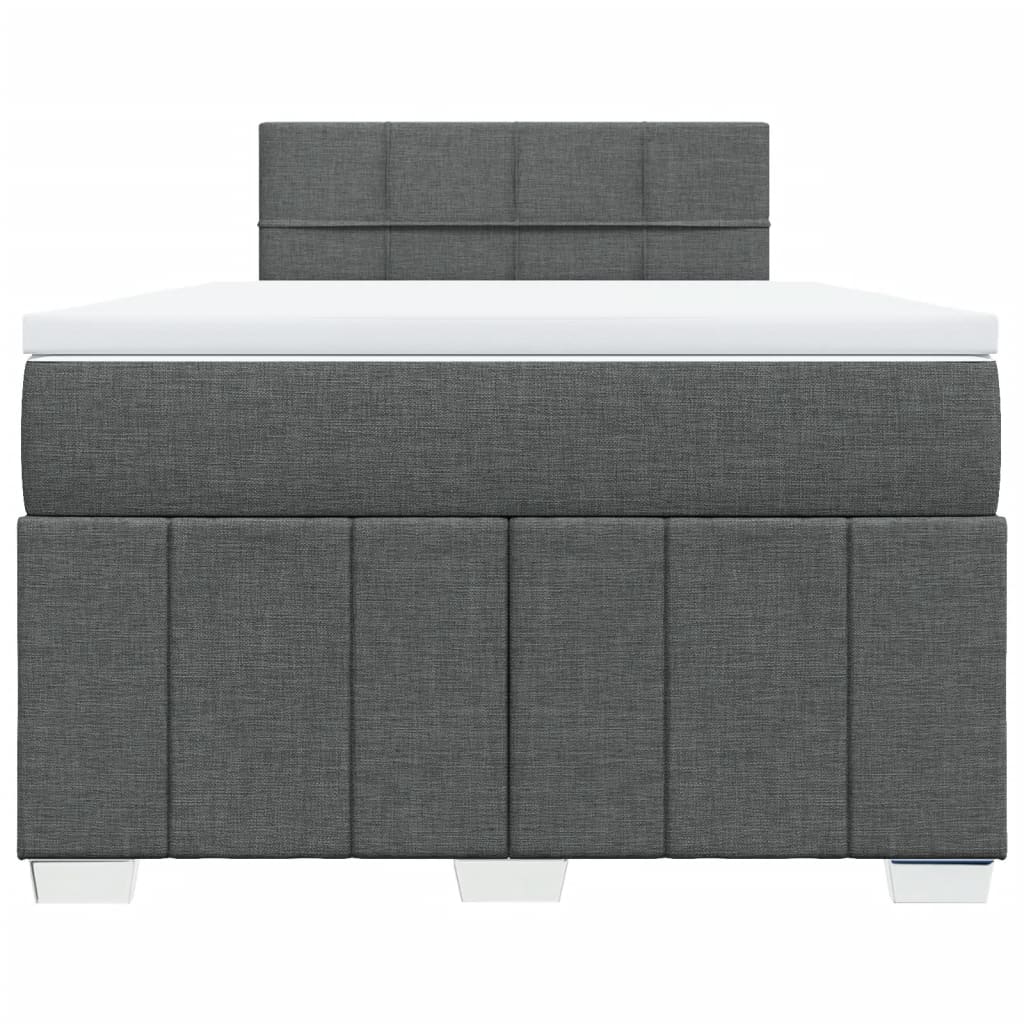 vidaXL Κρεβάτι Boxspring με Στρώμα Σκούρο Γκρι 120x200 εκ. Υφασμάτινο