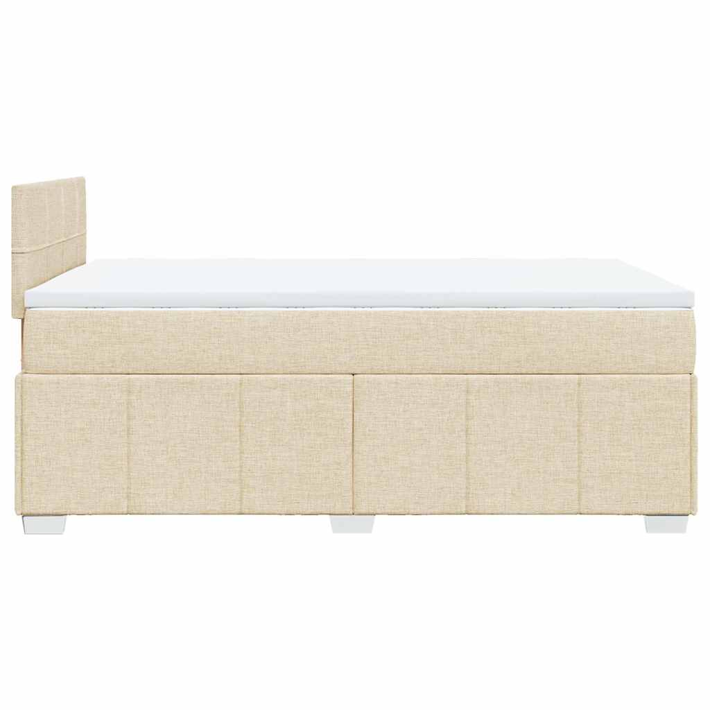 vidaXL Κρεβάτι Boxspring με Στρώμα Κρεμ 120x200 εκ. Υφασμάτινο