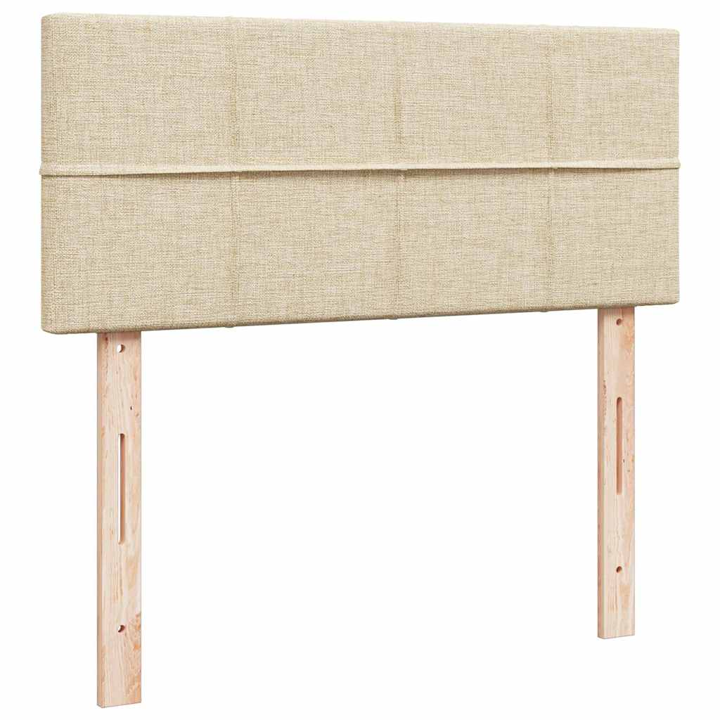 vidaXL Κρεβάτι Boxspring με Στρώμα Κρεμ 120x200 εκ. Υφασμάτινο
