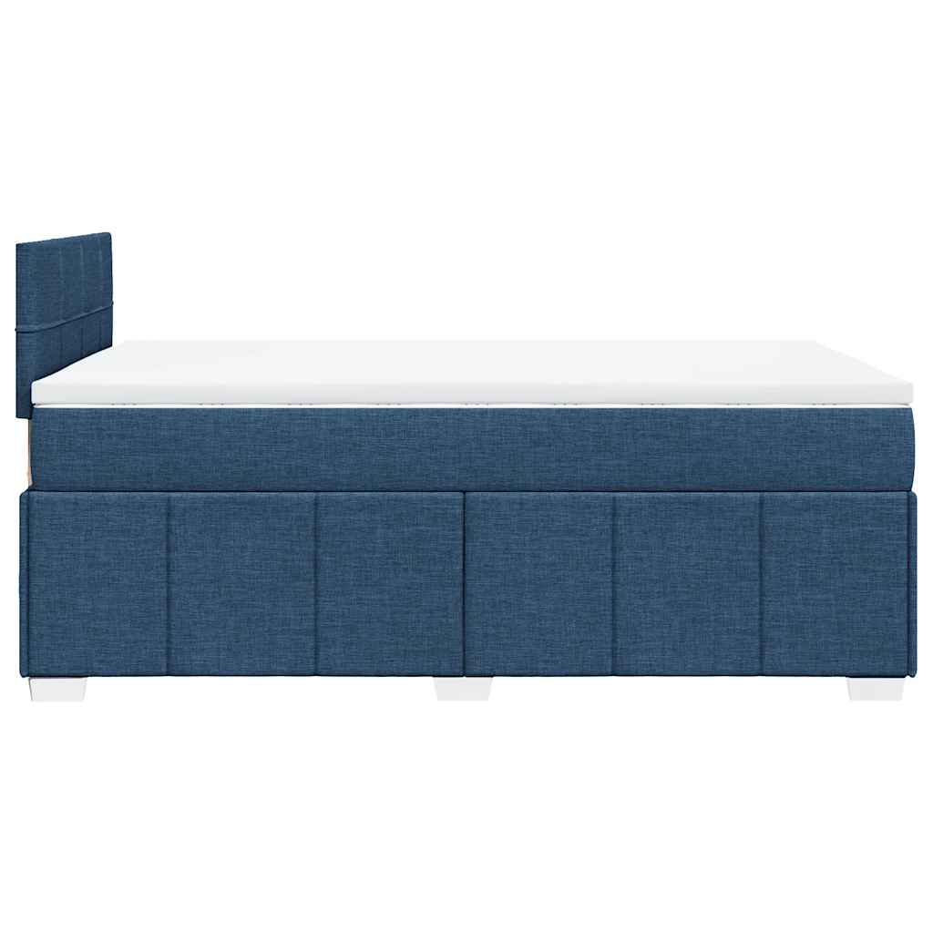 vidaXL Κρεβάτι Boxspring με Στρώμα Μπλε 120x200 εκ. Υφασμάτινο
