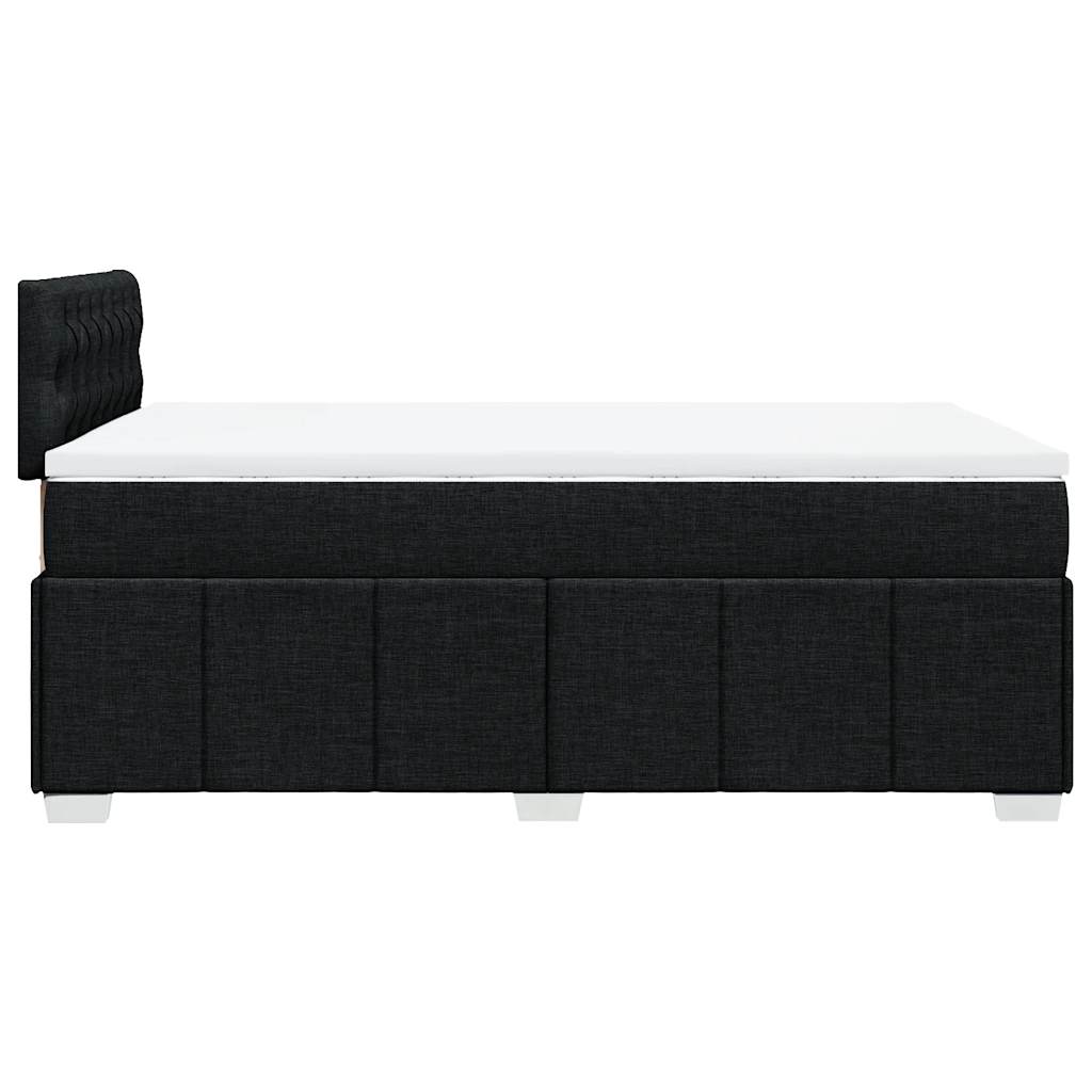 vidaXL Κρεβάτι Boxspring με Στρώμα Μαύρο 120x200 εκ. Υφασμάτινο