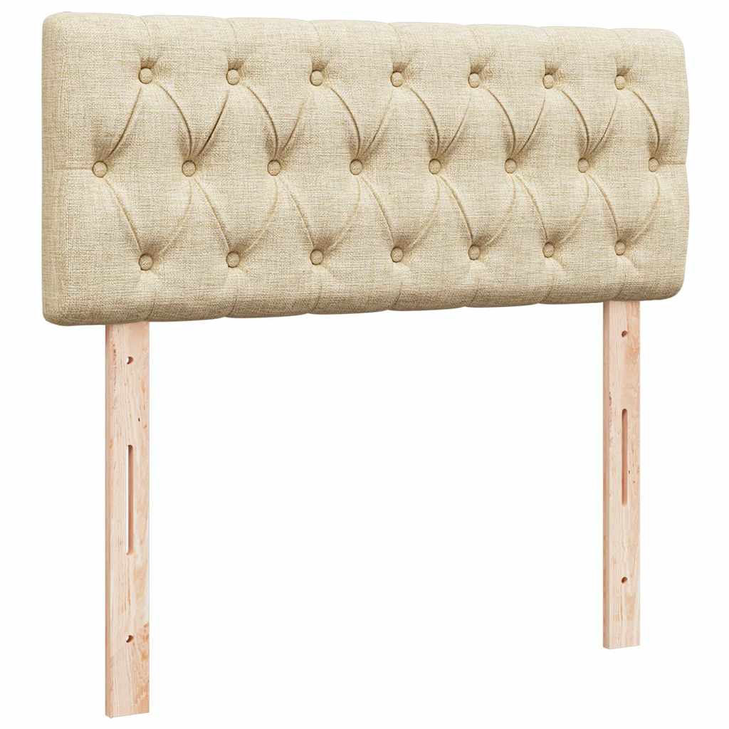 vidaXL Κρεβάτι Boxspring με Στρώμα Κρεμ 120x200 εκ. Υφασμάτινο