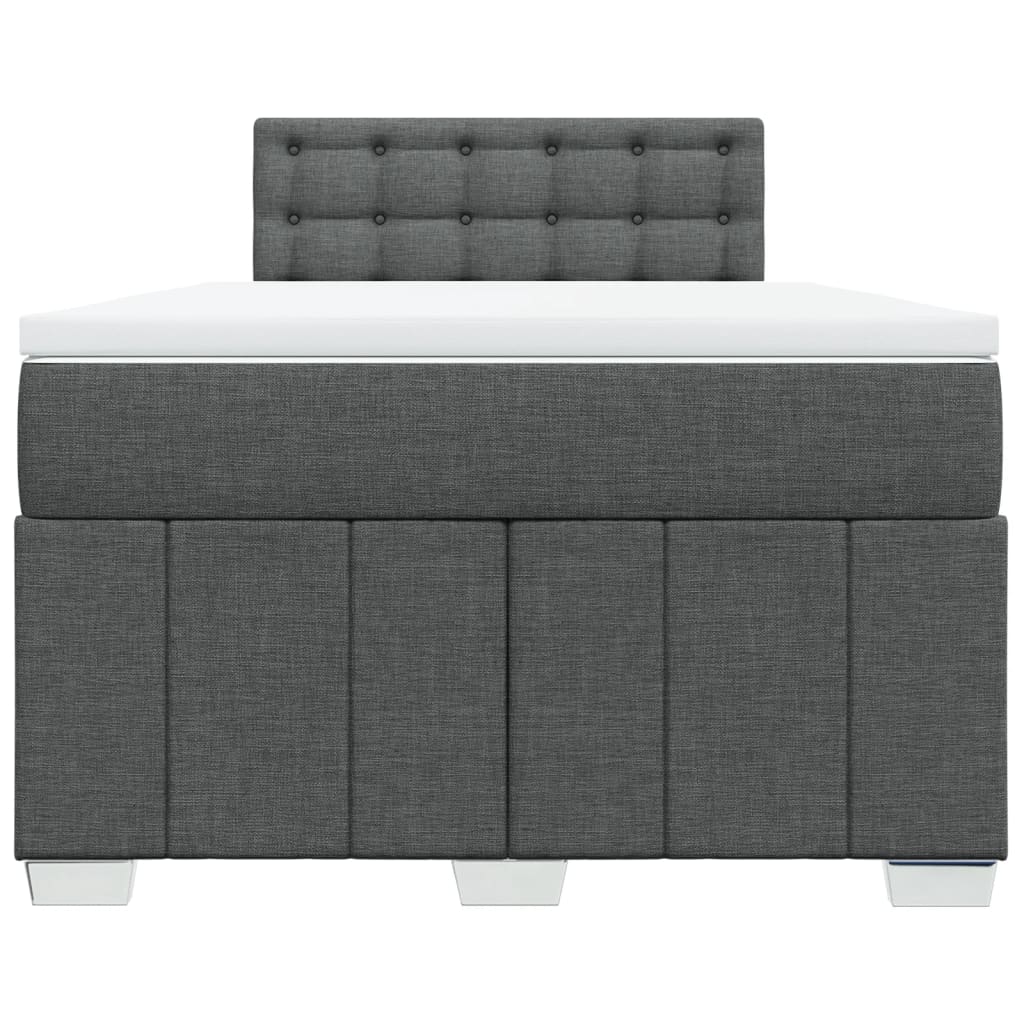 vidaXL Κρεβάτι Boxspring με Στρώμα Σκούρο Γκρι 120x200 εκ. Υφασμάτινο