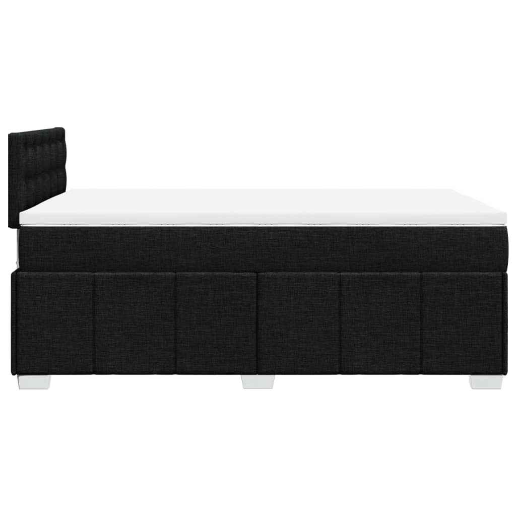 vidaXL Κρεβάτι Boxspring με Στρώμα Μαύρο 120x200 εκ. Υφασμάτινο