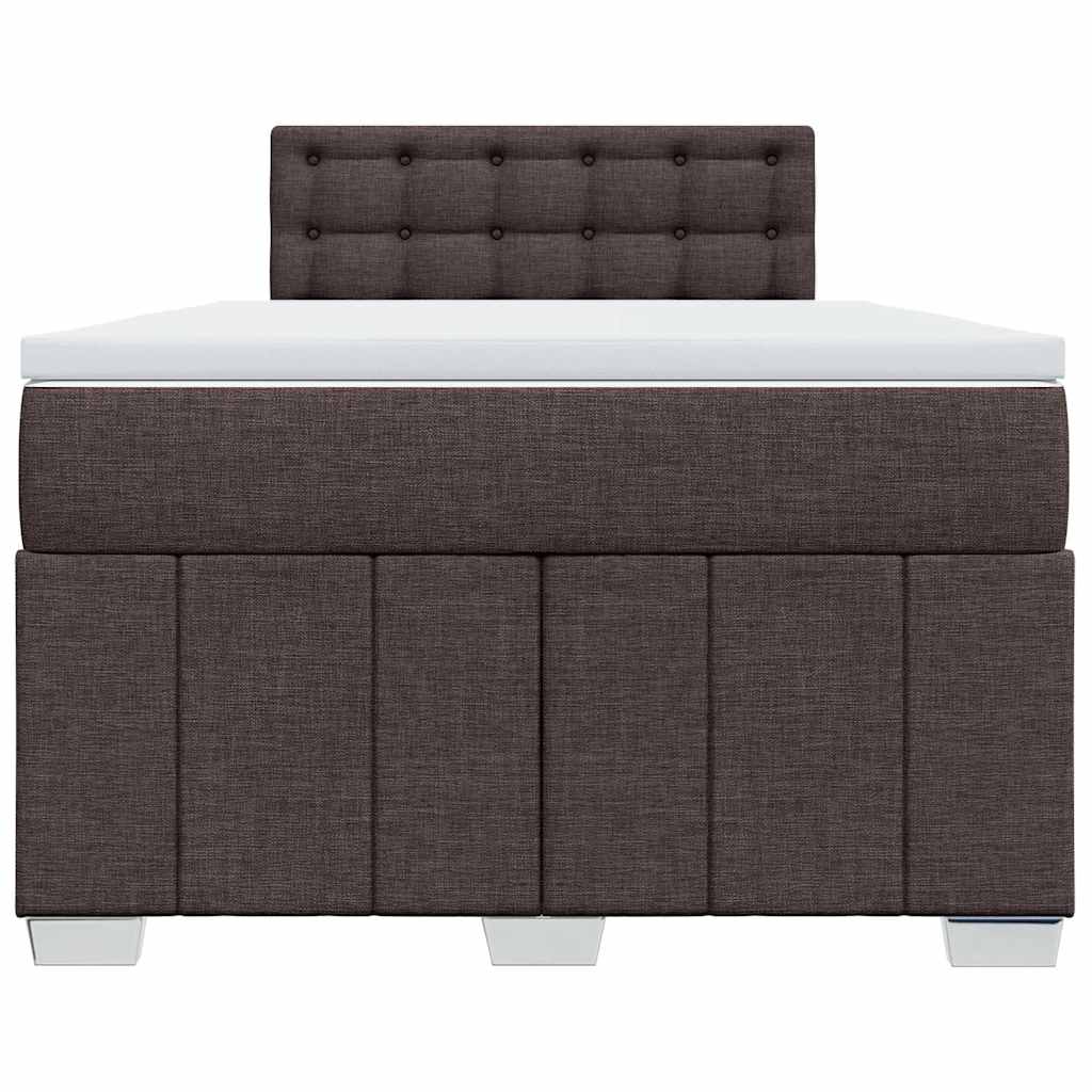 vidaXL Κρεβάτι Boxspring με Στρώμα Σκούρο Καφέ 120x200 εκ. Υφασμάτινο