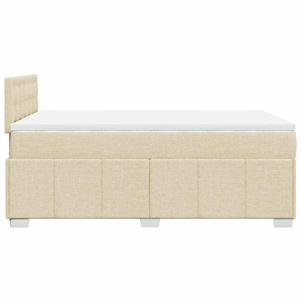 vidaXL Κρεβάτι Boxspring με Στρώμα Κρεμ 120x200 εκ. Υφασμάτινο