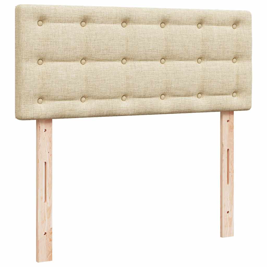 vidaXL Κρεβάτι Boxspring με Στρώμα Κρεμ 120x200 εκ. Υφασμάτινο