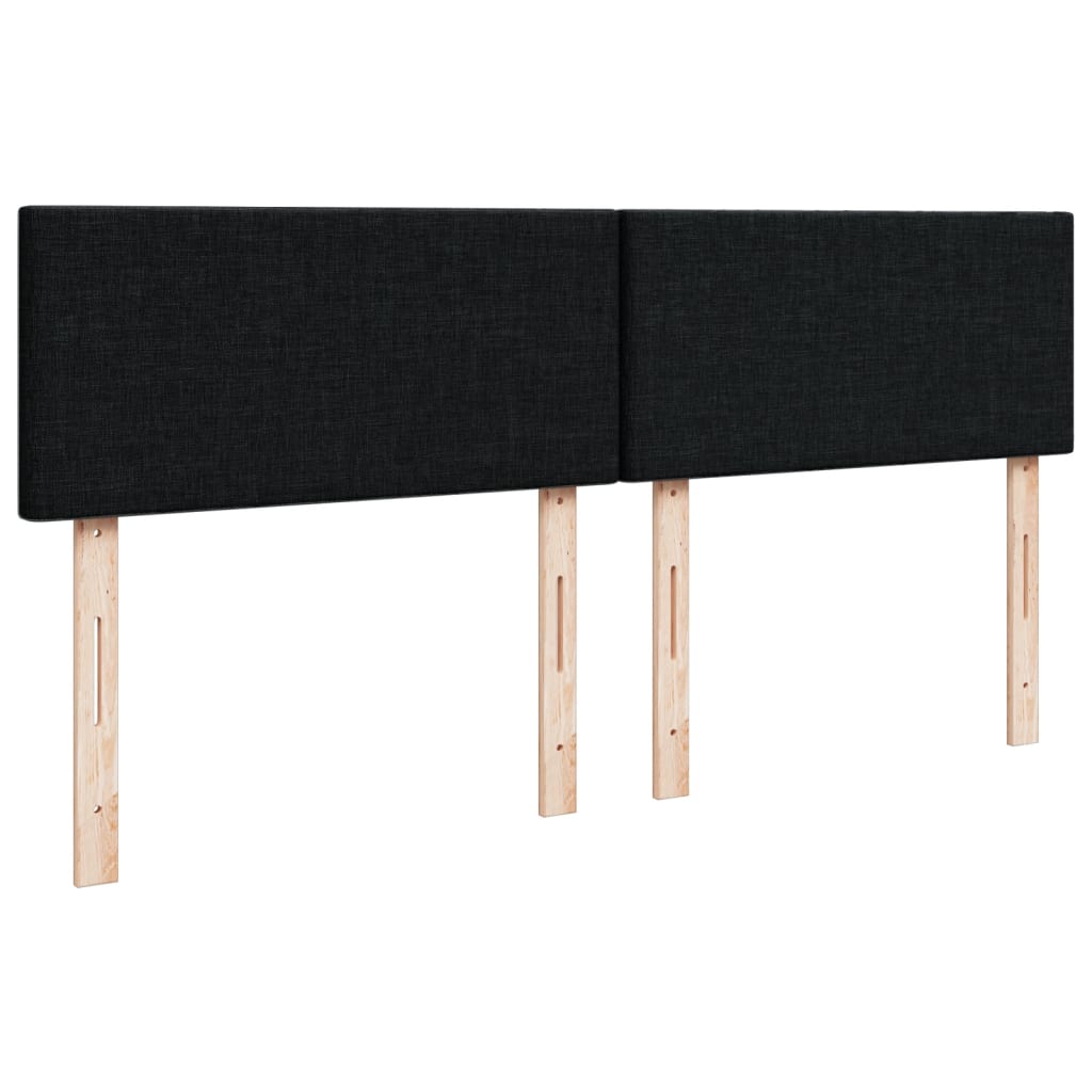 vidaXL Κρεβάτι Boxspring με Στρώμα Μαύρο 140x190 εκ. Υφασμάτινο