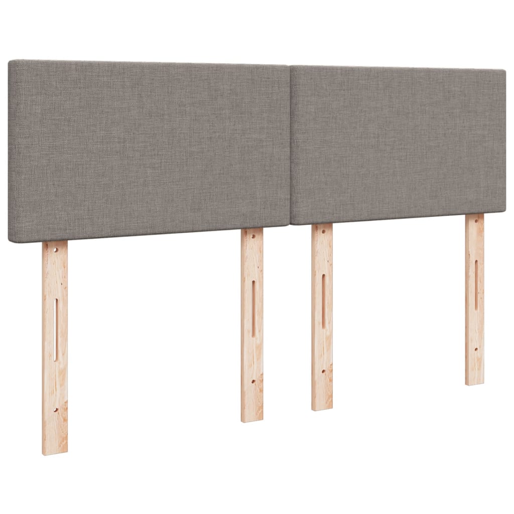 vidaXL Κρεβάτι Boxspring με Στρώμα Taupe 140x190 εκ. Υφασμάτινο