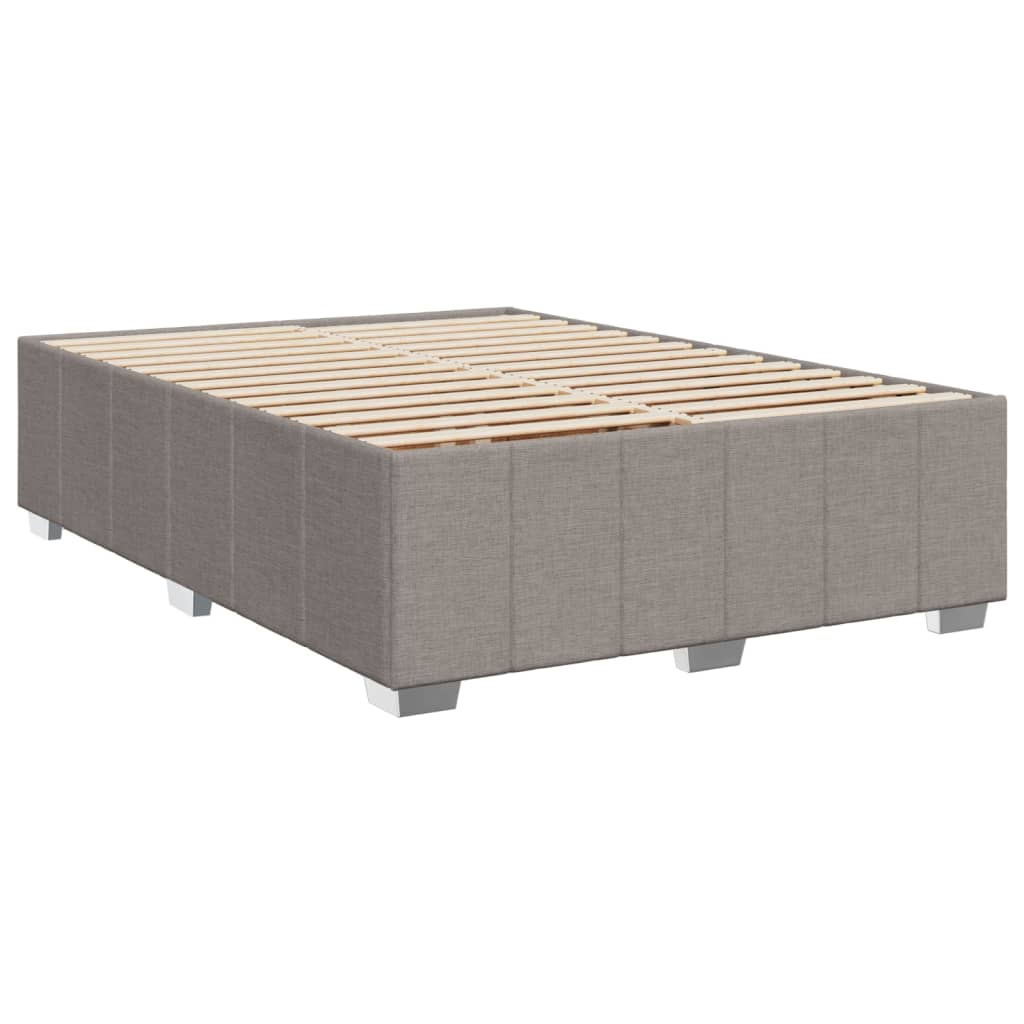 vidaXL Κρεβάτι Boxspring με Στρώμα Taupe 140x190 εκ. Υφασμάτινο