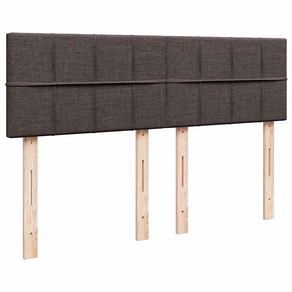 vidaXL Κρεβάτι Boxspring με Στρώμα Σκούρο Καφέ 140x190 εκ. Υφασμάτινο