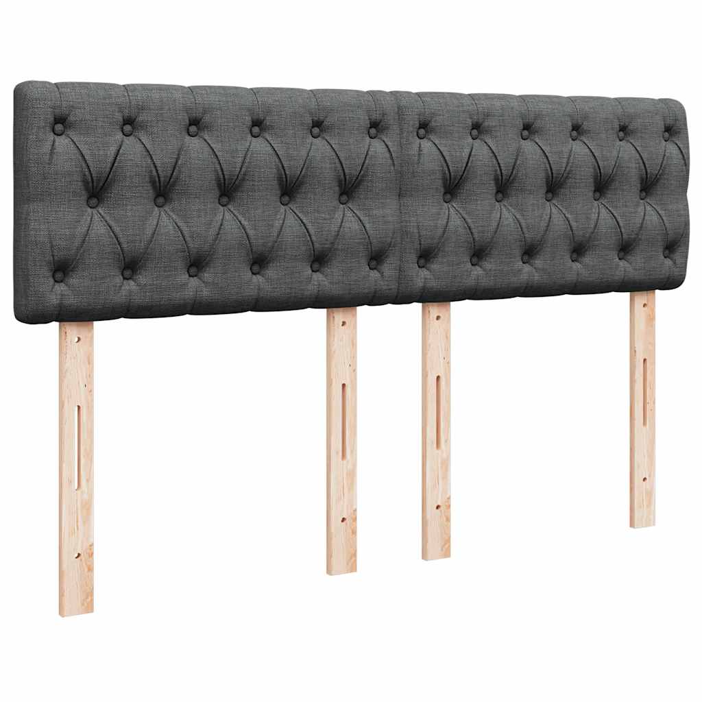 vidaXL Κρεβάτι Boxspring με Στρώμα Σκούρο Γκρι 140x190 εκ. Υφασμάτινο