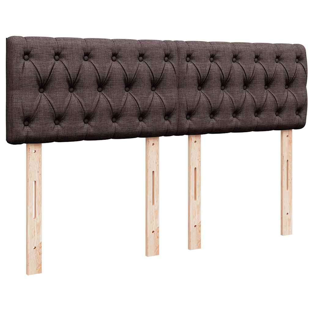 vidaXL Κρεβάτι Boxspring με Στρώμα Σκούρο Καφέ 140x190 εκ. Υφασμάτινο