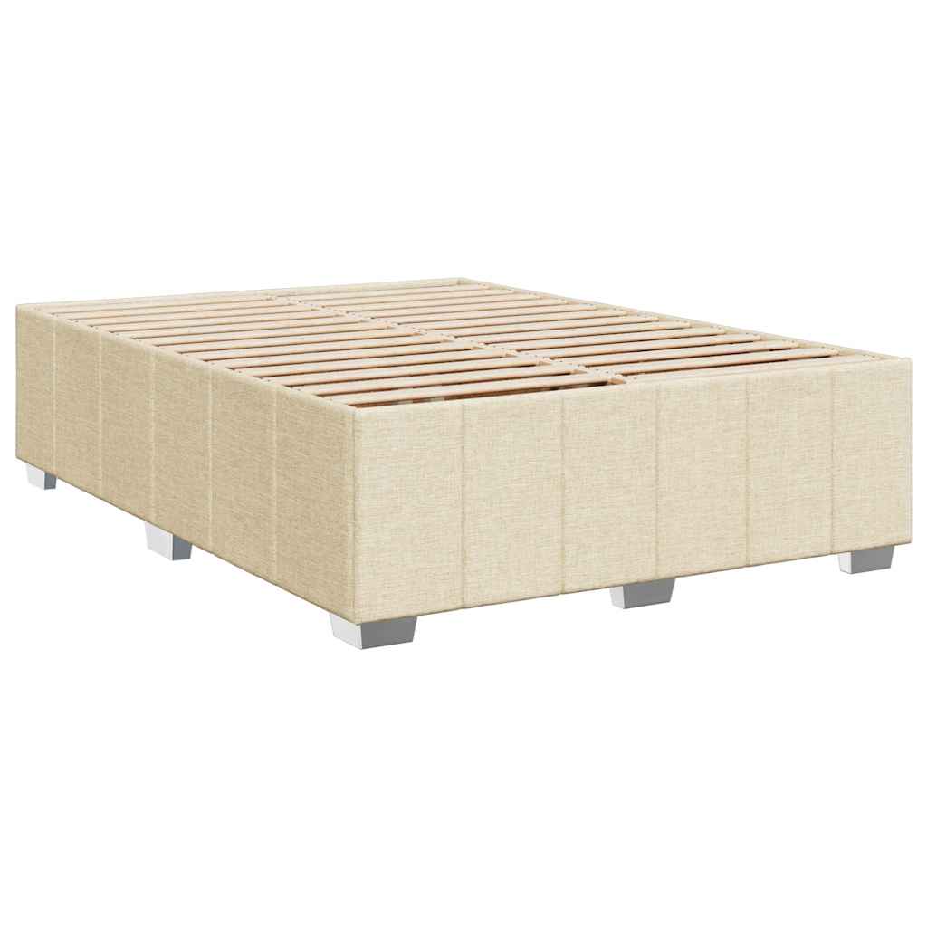 vidaXL Κρεβάτι Boxspring με Στρώμα Κρεμ 140x190 εκ. Υφασμάτινο