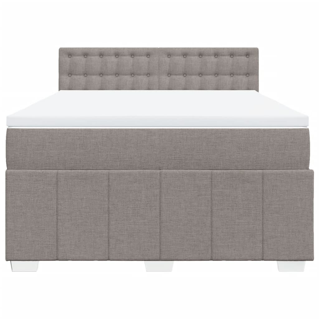 vidaXL Κρεβάτι Boxspring με Στρώμα Taupe 140x190 εκ. Υφασμάτινο