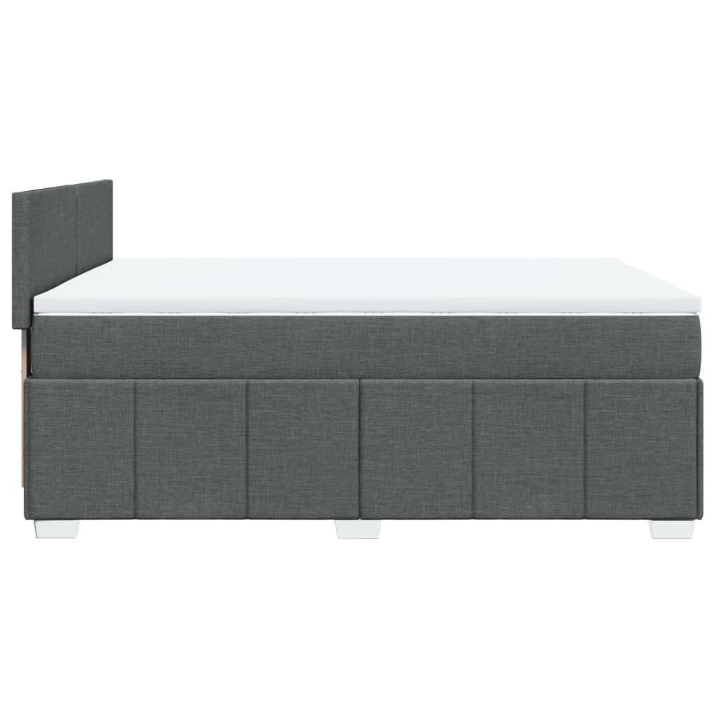 vidaXL Κρεβάτι Boxspring με Στρώμα Σκούρο Γκρι 140x200 εκ Υφασμάτινο