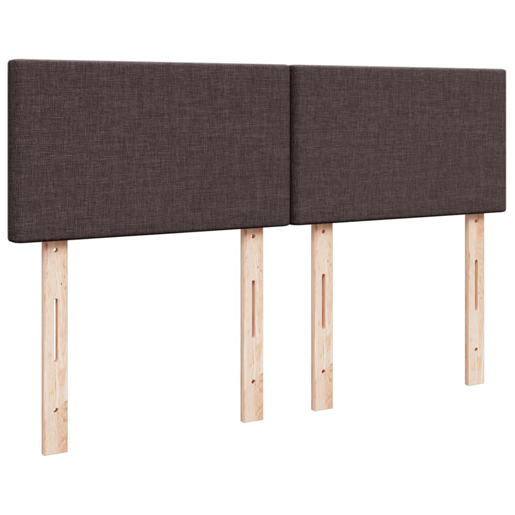 vidaXL Κρεβάτι Boxspring με Στρώμα Σκούρο Καφέ 140x200 εκ Υφασμάτινο