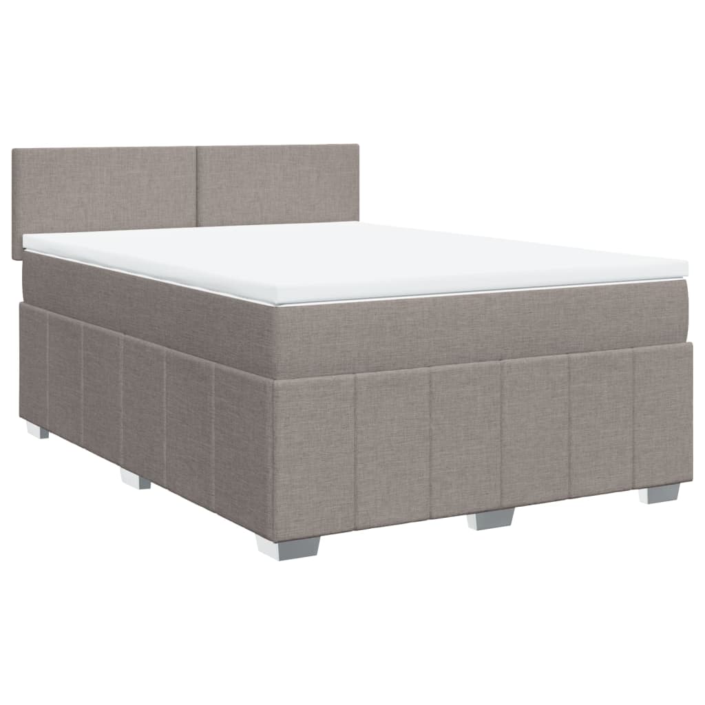 vidaXL Κρεβάτι Boxspring με Στρώμα Taupe 140x200 εκ. Υφασμάτινο
