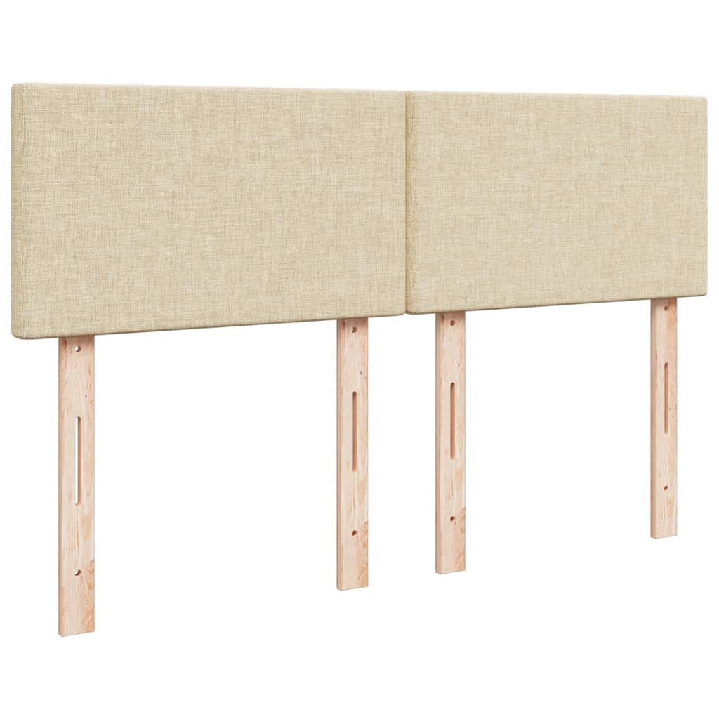 vidaXL Κρεβάτι Boxspring με Στρώμα Κρεμ 140x200 εκ. Υφασμάτινο