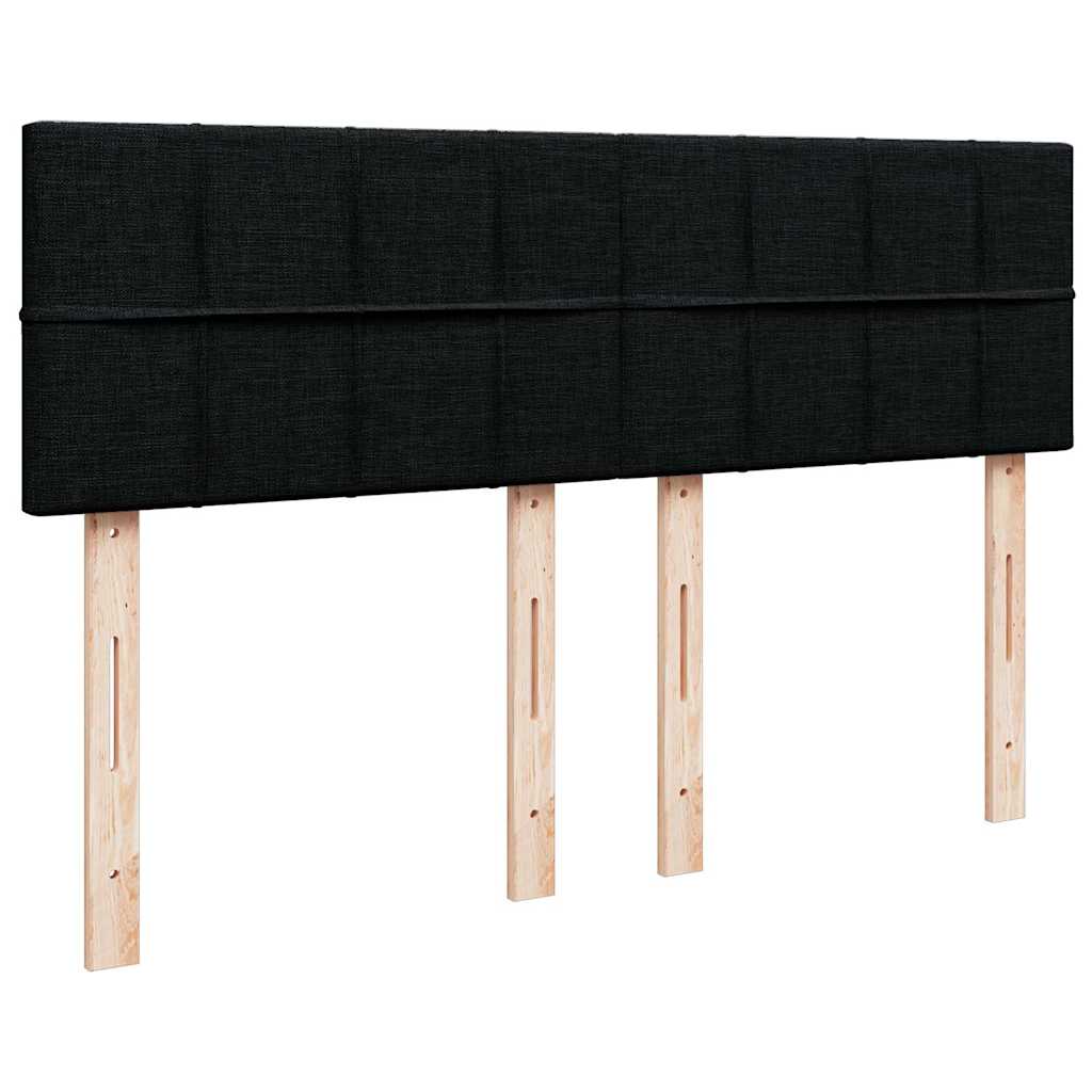 vidaXL Κρεβάτι Boxspring με Στρώμα Μαύρο 140x200 εκ. Υφασμάτινο