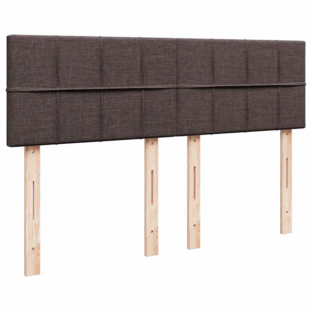 vidaXL Κρεβάτι Boxspring με Στρώμα Σκούρο Καφέ 140x200 εκ Υφασμάτινο