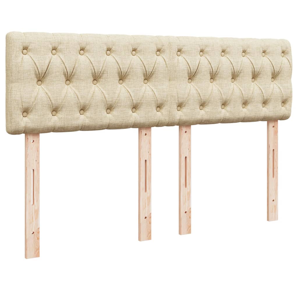 vidaXL Κρεβάτι Boxspring με Στρώμα Κρεμ 140x200 εκ. Υφασμάτινο
