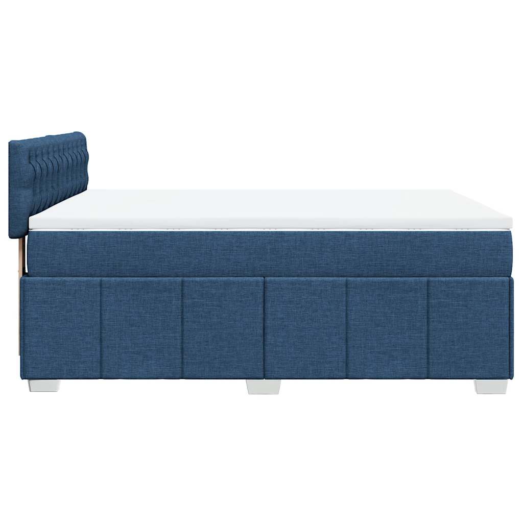vidaXL Κρεβάτι Boxspring με Στρώμα Μπλε 140x200 εκ. Υφασμάτινο
