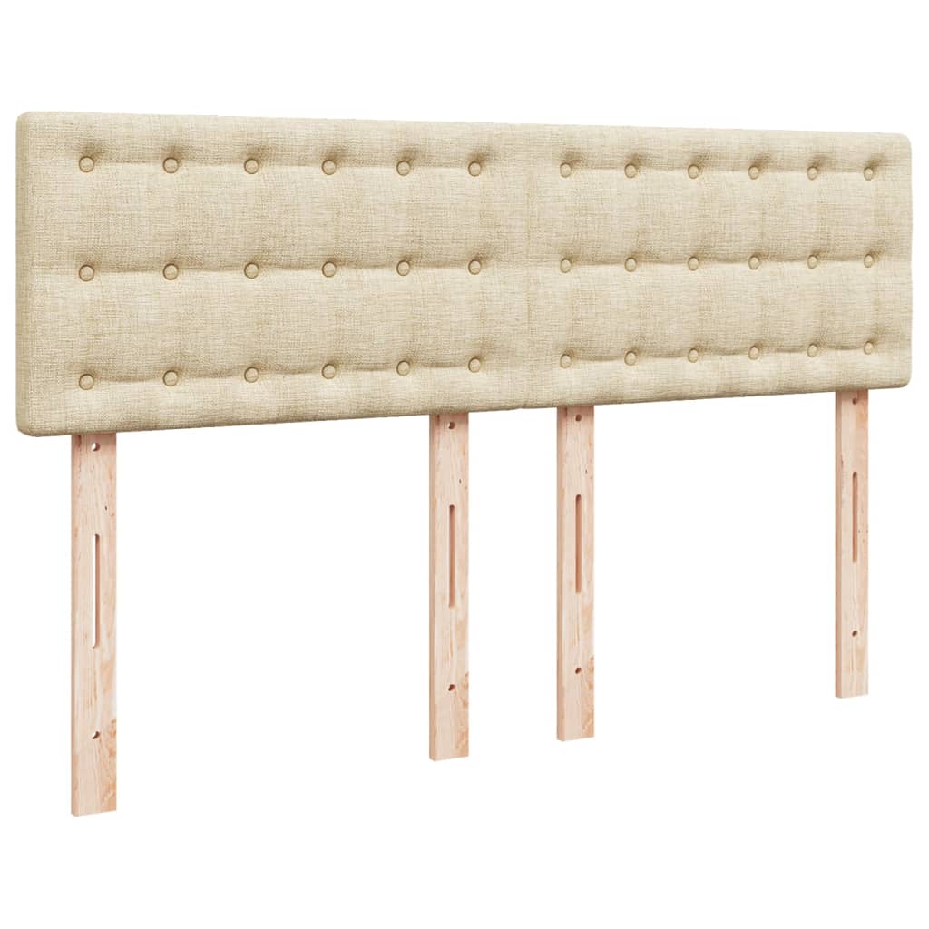 vidaXL Κρεβάτι Boxspring με Στρώμα Κρεμ 140x200 εκ. Υφασμάτινο