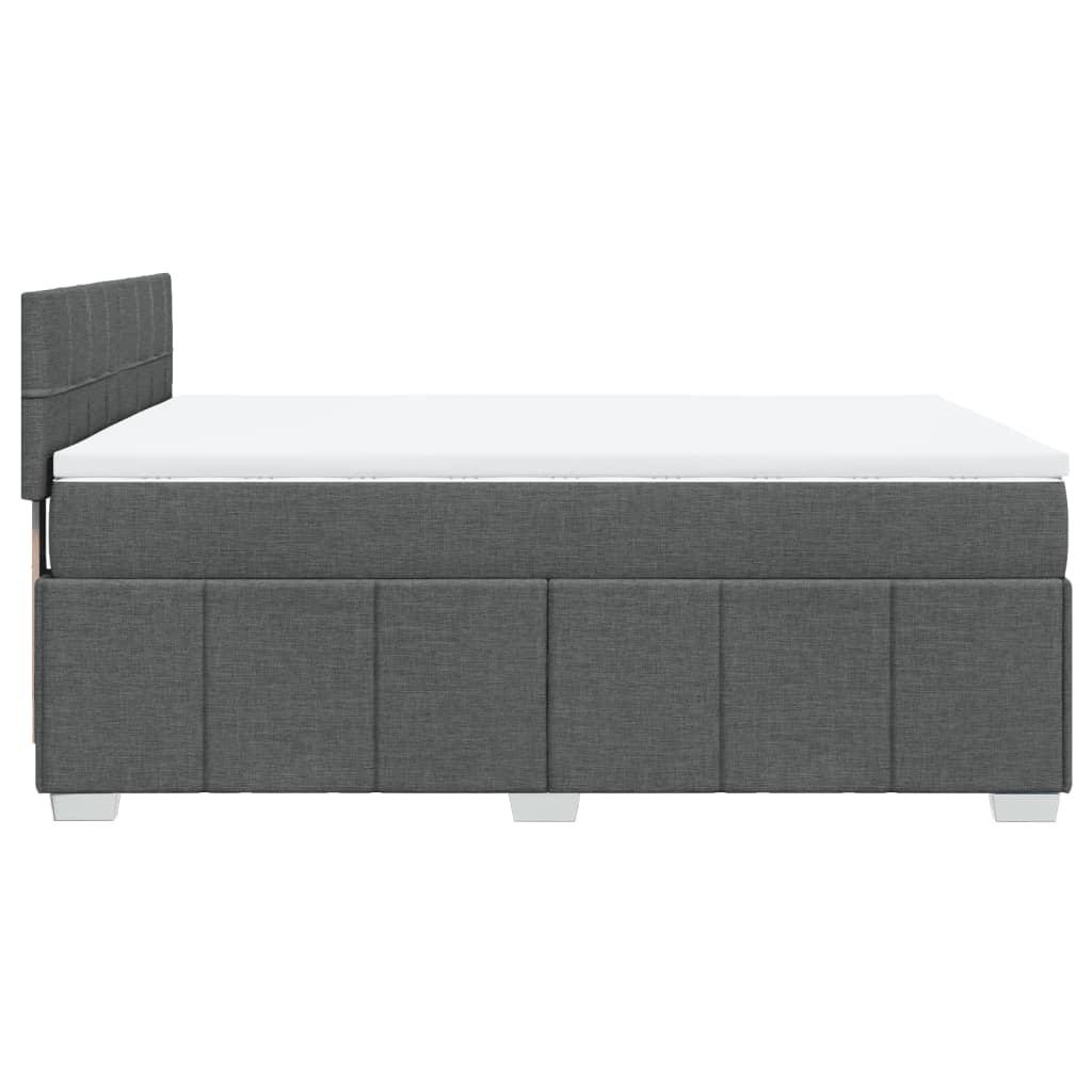 vidaXL Κρεβάτι Boxspring με Στρώμα Σκούρο Γκρι 160x200 εκ Υφασμάτινο