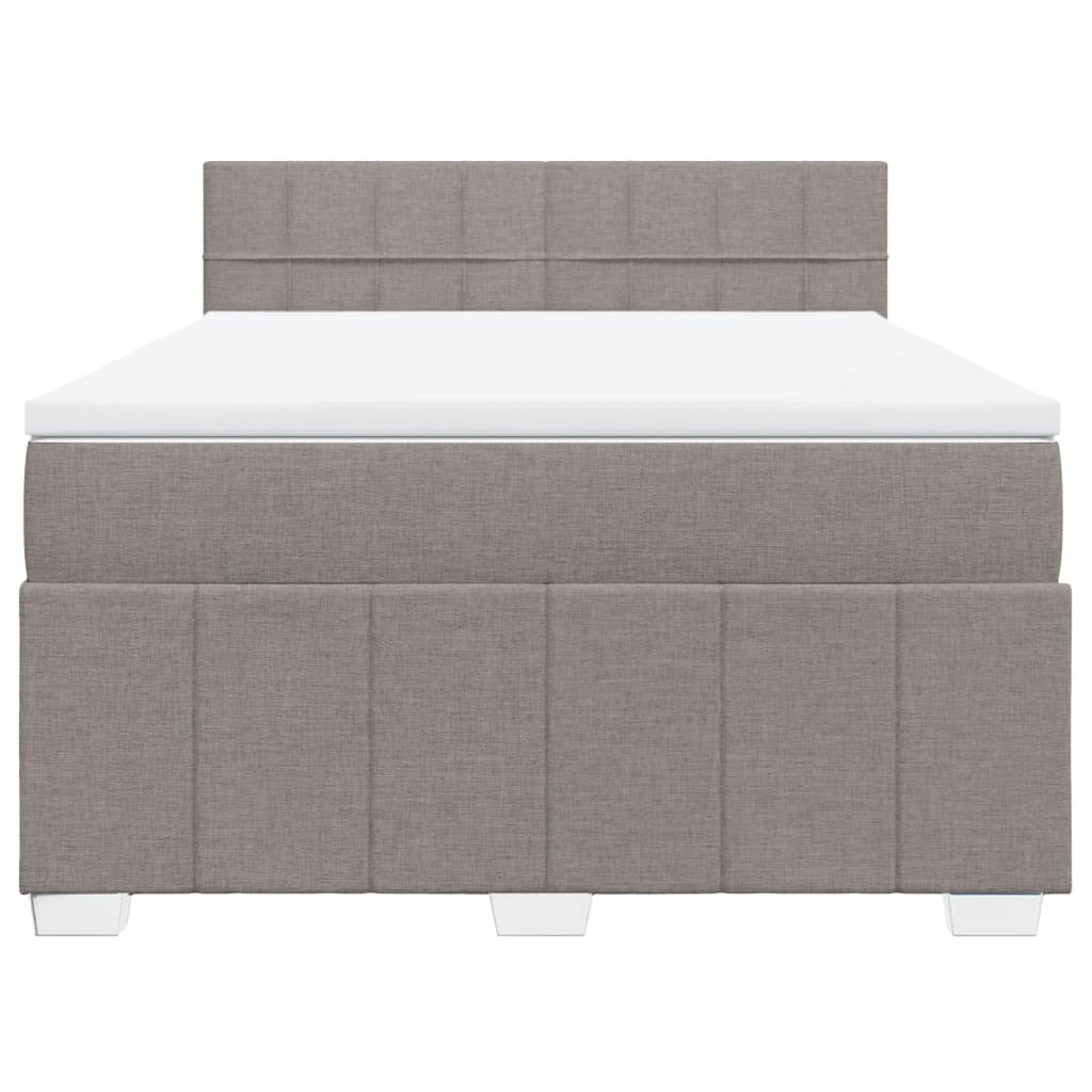 vidaXL Κρεβάτι Boxspring με Στρώμα Taupe 160x200 εκ. Υφασμάτινο