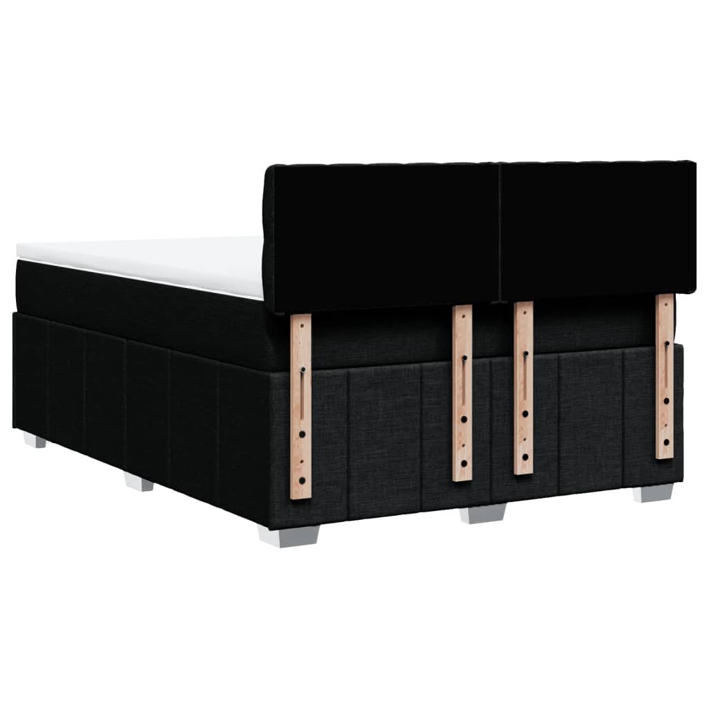 vidaXL Κρεβάτι Boxspring με Στρώμα Μαύρο 160x200 εκ. Υφασμάτινο