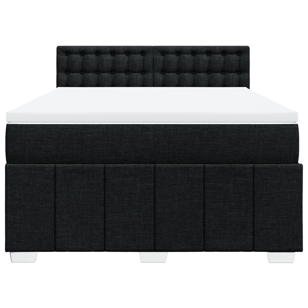 vidaXL Κρεβάτι Boxspring με Στρώμα Μαύρο 160x200 εκ. Υφασμάτινο