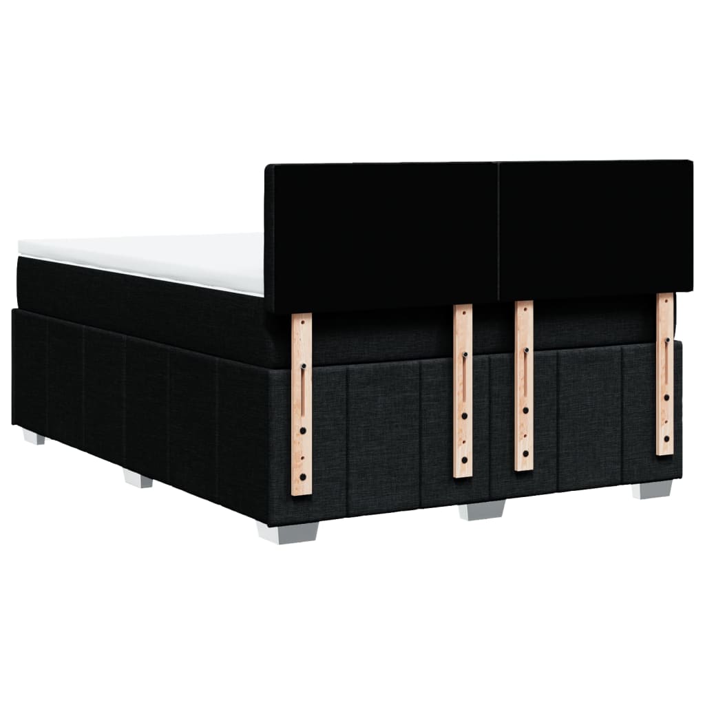 vidaXL Κρεβάτι Boxspring με Στρώμα Μαύρο 160x200 εκ. Υφασμάτινο