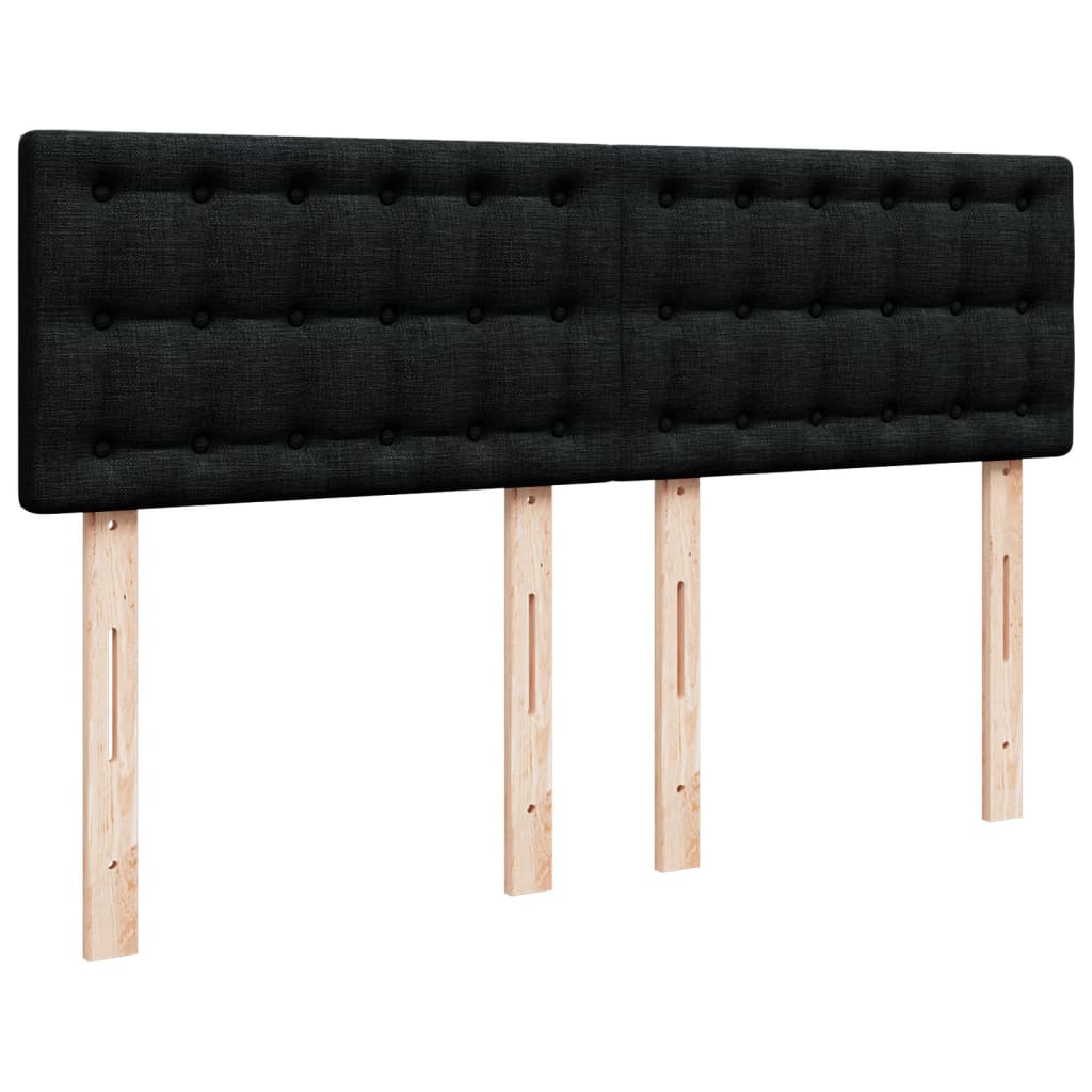 vidaXL Κρεβάτι Boxspring με Στρώμα Μαύρο 160x200 εκ. Υφασμάτινο