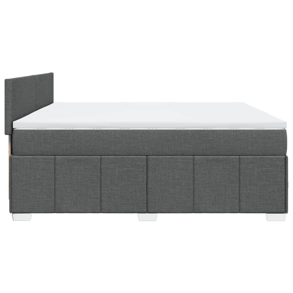 vidaXL Κρεβάτι Boxspring με Στρώμα Σκούρο Γκρι 180x200 εκ Υφασμάτιν