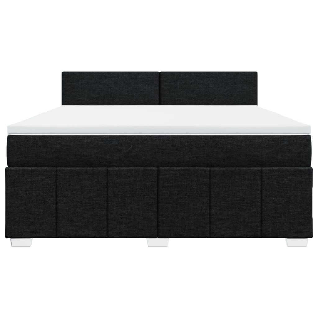vidaXL Κρεβάτι Boxspring με Στρώμα Μαύρο 180x200 εκ. Υφασμάτινο