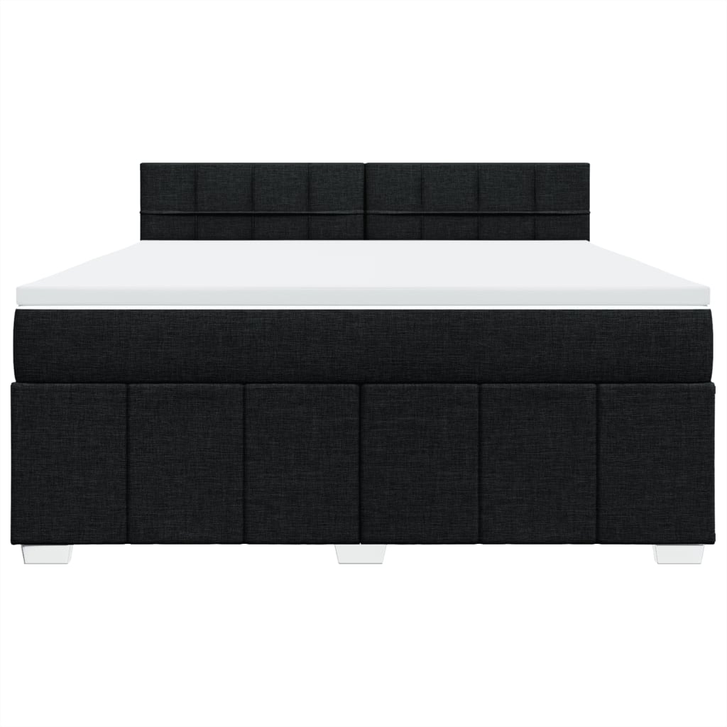 vidaXL Κρεβάτι Boxspring με Στρώμα Μαύρο 180x200 εκ. Υφασμάτινο