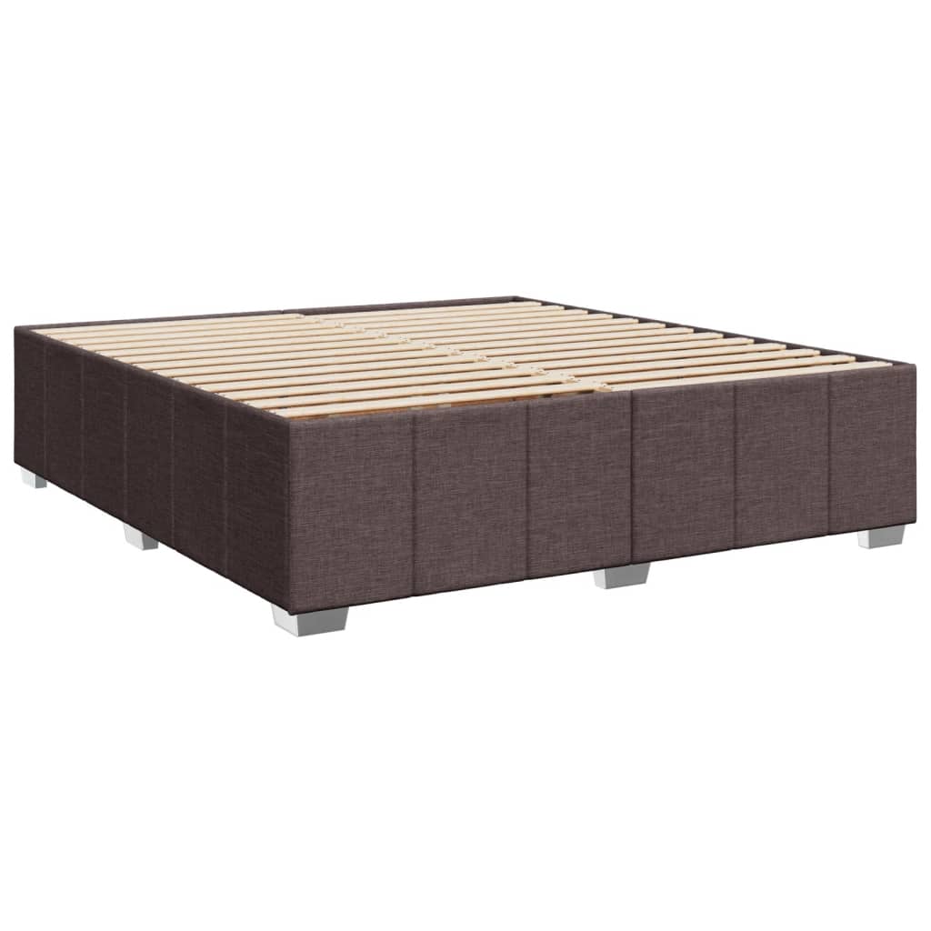 vidaXL Κρεβάτι Boxspring με Στρώμα Σκούρο Καφέ 180x200 εκ Υφασμάτινο