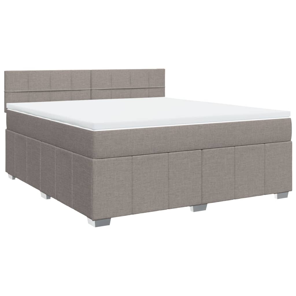 vidaXL Κρεβάτι Boxspring με Στρώμα Taupe 180x200 εκ. Υφασμάτινο