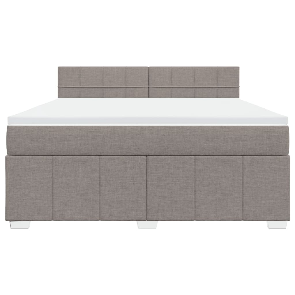 vidaXL Κρεβάτι Boxspring με Στρώμα Taupe 180x200 εκ. Υφασμάτινο