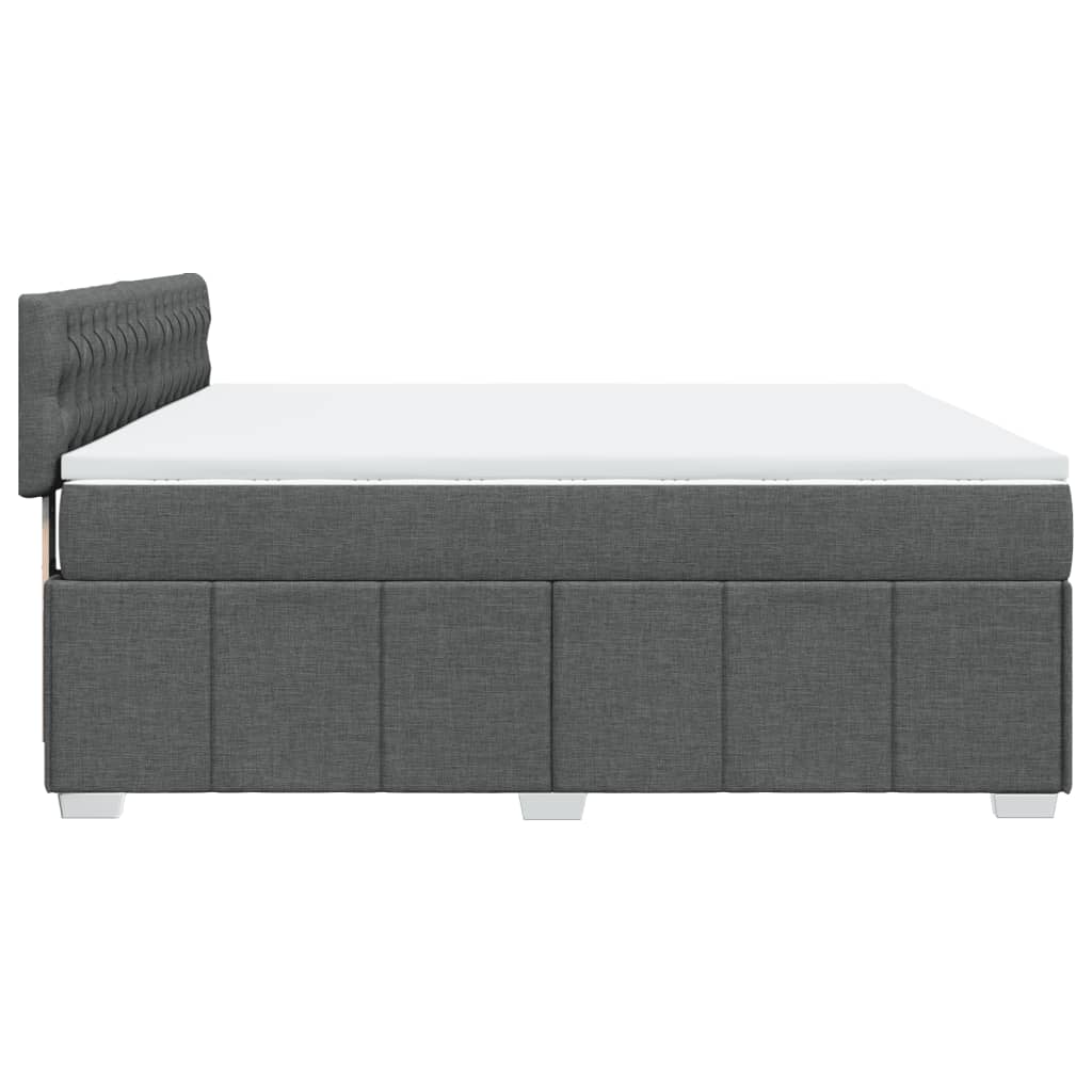 vidaXL Κρεβάτι Boxspring με Στρώμα Σκούρο Γκρι 180x200 εκ Υφασμάτιν