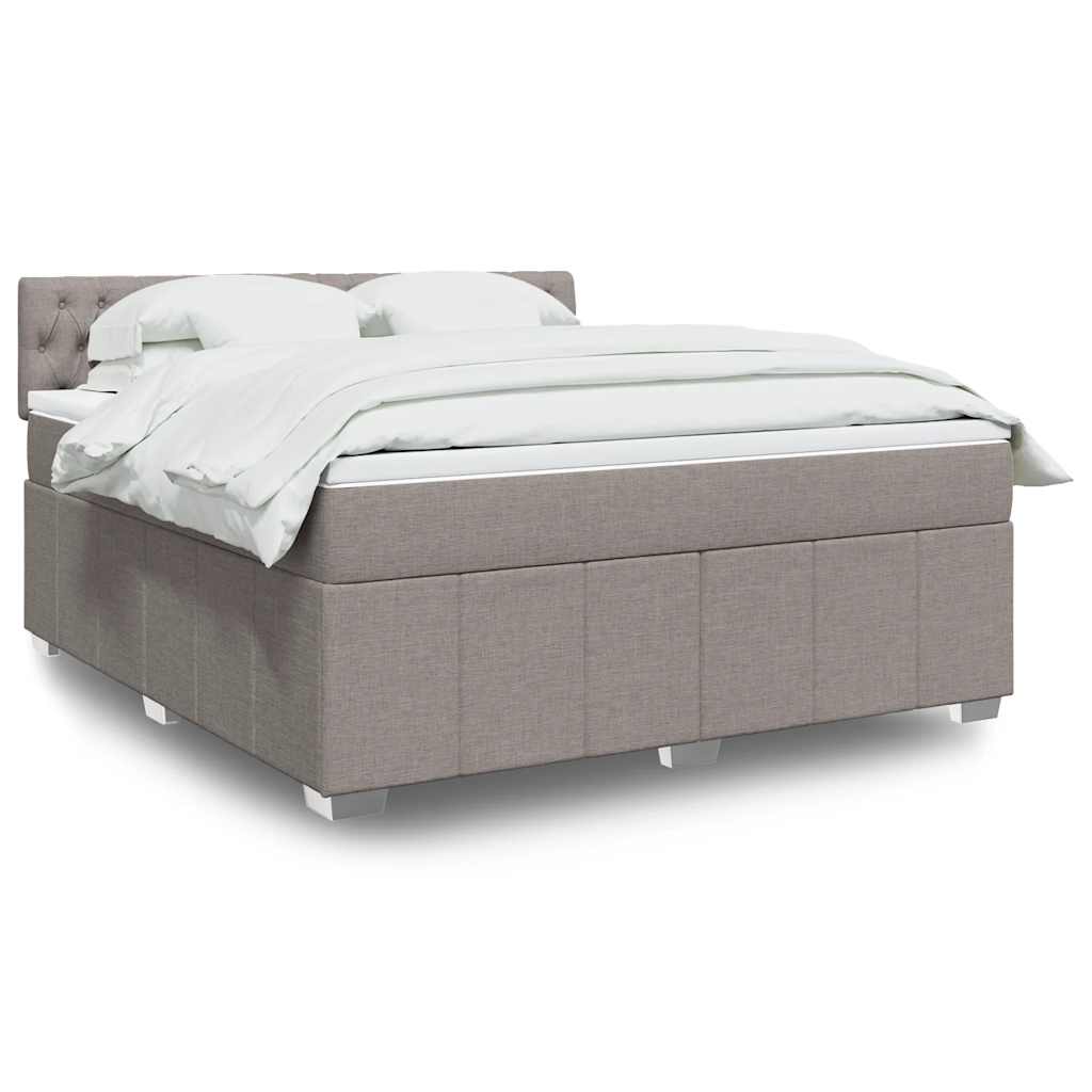 vidaXL Κρεβάτι Boxspring με Στρώμα Taupe 180x200 εκ. Υφασμάτινο