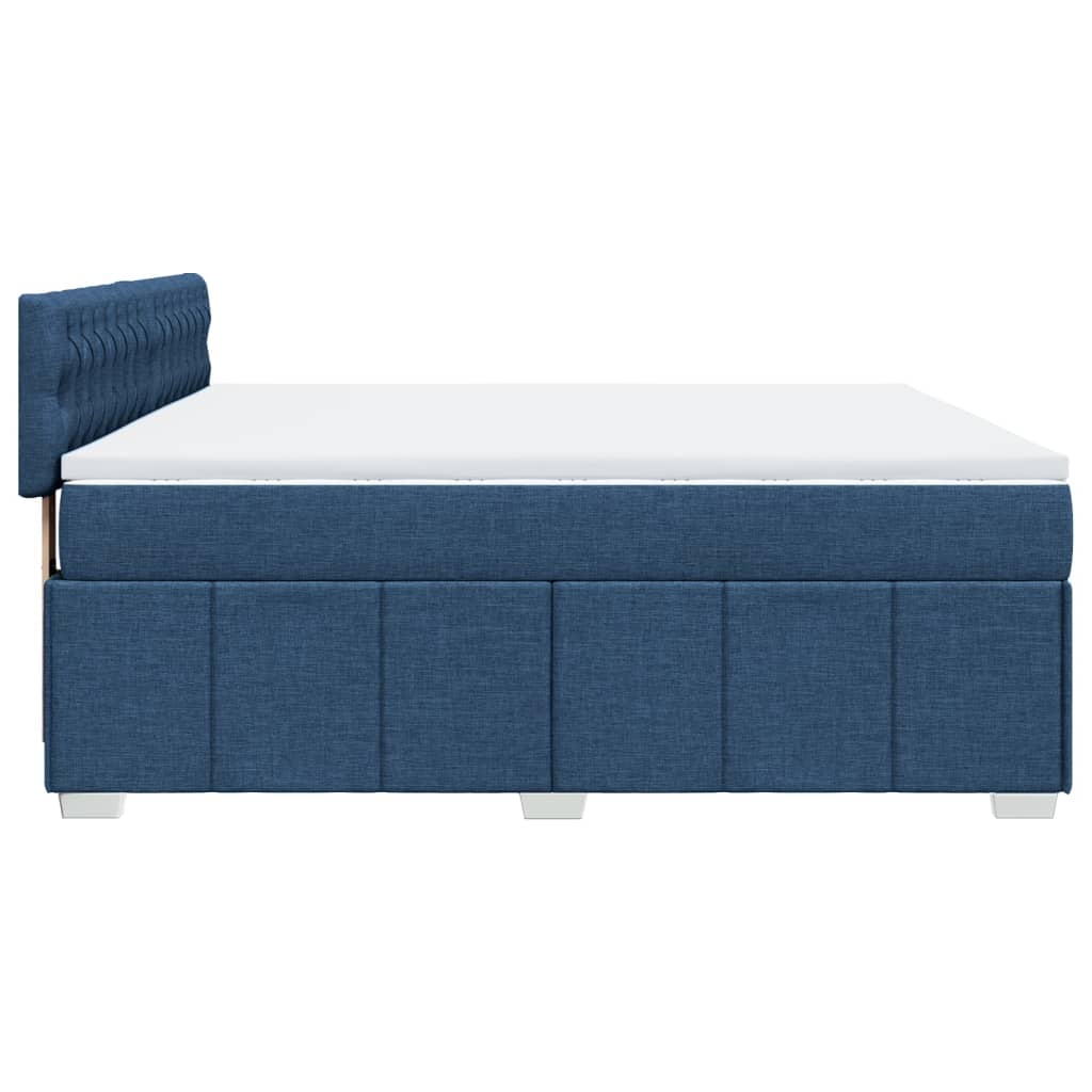 vidaXL Κρεβάτι Boxspring με Στρώμα Μπλε 180x200 εκ. Υφασμάτινο
