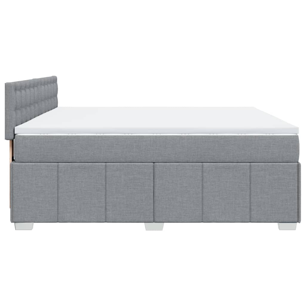 vidaXL Κρεβάτι Boxspring με Στρώμα Ανοιχτό Γκρι 180x200 εκ. Υφασμάτινο