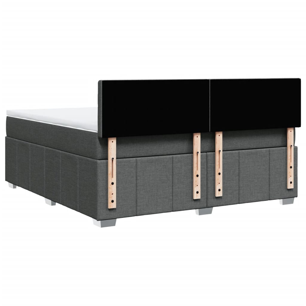 vidaXL Κρεβάτι Boxspring με Στρώμα Σκούρο Γκρι 180x200 εκ Υφασμάτιν