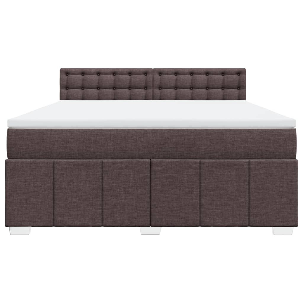 vidaXL Κρεβάτι Boxspring με Στρώμα Σκούρο Καφέ 180x200 εκ Υφασμάτινο