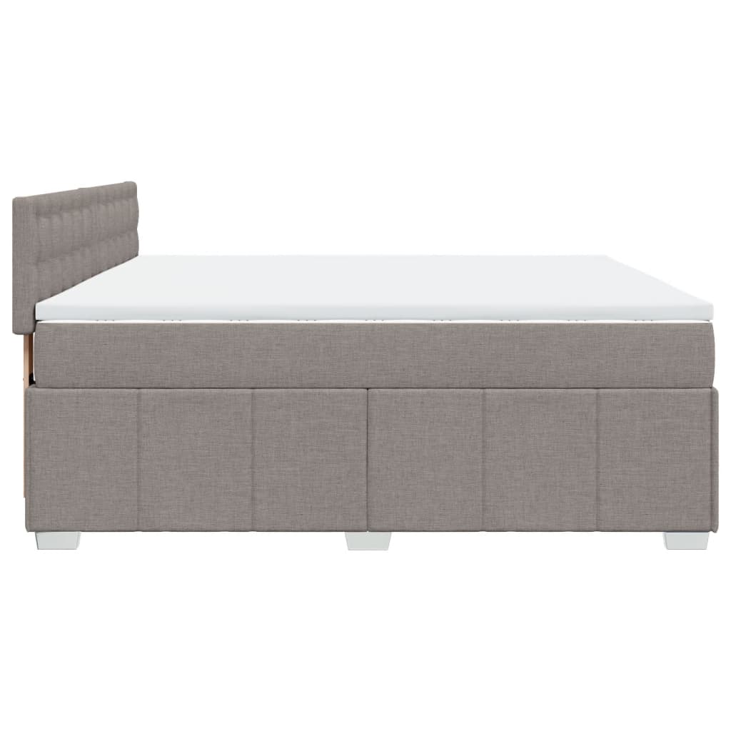 vidaXL Κρεβάτι Boxspring με Στρώμα Taupe 180x200 εκ. Υφασμάτινο