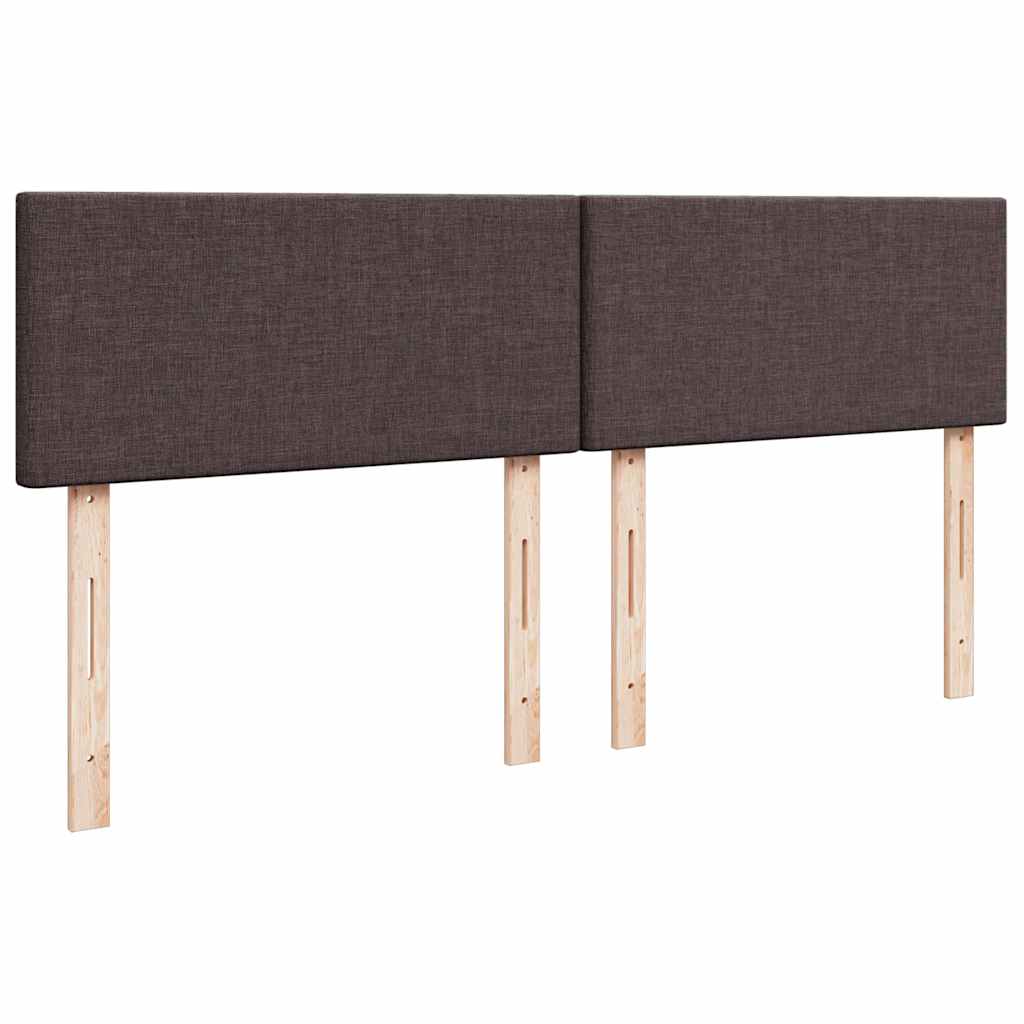 vidaXL Κρεβάτι Boxspring με Στρώμα Σκούρο Καφέ 200x200 εκ. Υφασμάτινο
