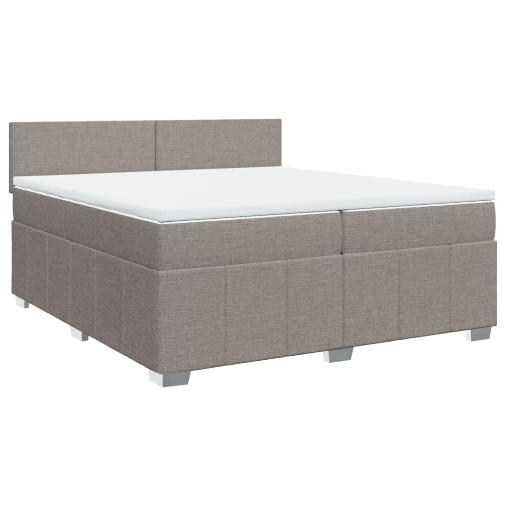 vidaXL Κρεβάτι Boxspring με Στρώμα Taupe 200x200 εκ. Υφασμάτινο