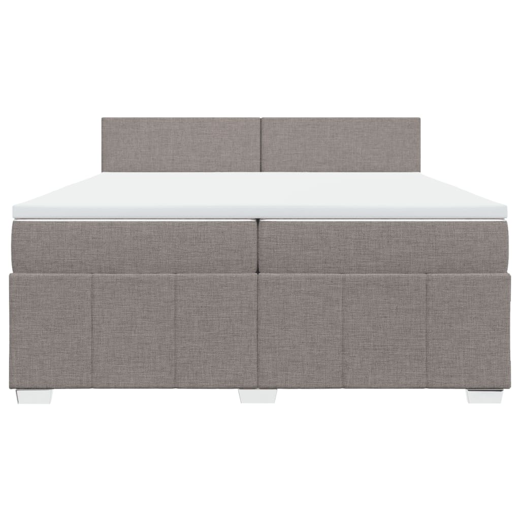 vidaXL Κρεβάτι Boxspring με Στρώμα Taupe 200x200 εκ. Υφασμάτινο